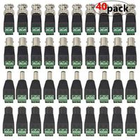 WMYCONGCONG 20 PCS 2.1x5.5mm Female and Male DC Power Adapter Connector + 20 PCS Coaxial Camera Video BNC Male and Female Balun Connector for Coax Cat5 CCTV