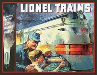 Desperate Enterprises Lionel Trains 1935 Cover Tin Sign, 16" W x 12.5" H