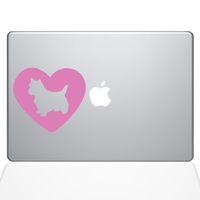 The Decal Guru Heart Yorkshire Terrier MacBook Decal Vinyl Sticker - 13" MacBook Air - Pink (1327-MAC-13A-BG)
