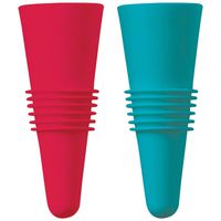 HOUDINI W9319 Silicone Wine Bottle Stoppers (2 Pack), Multicolor