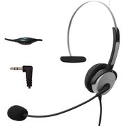 Voistek Corded Monaural Call Center Telephone Headset Noise Cancelling Headphone with Mic for Cisco Linksys Polycom Panasonic Office Deskphone Cordless DECT and Cell Phones with 2.5mm Headset Port (H10D25MM)