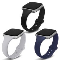 Kmasic Compatible Versa Bands 3 Pack, Narrow Slim Soft Silicone Small Replacement Wristband for Versa/Versa Lite Edition Women Men, Gray/Black/Navy, Large