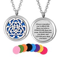 Kissreason Stainless Steel Aroma Aromatherapy Essential Oil Diffuser Necklace (Design 35)