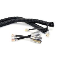 2 Pack Telephone Cord Detangler, Black Coiled Telephone Handset Cord 2M Coiled and 2 Pack Black Telephone Cord Detangler 360 Degree Rotating Landline Telephone Accessory