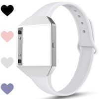 TreasureMax Compatible with Fitbit Blaze Bands for Women/Men,Soft Silicone Thin Narrow Replacement Slim Bands with Metal Frame for Fitbit Blaze.