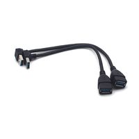 Tulead USB 90 Degree Extension Cables Up Angle USB Adapter Male to Female USB 3.0 Converter Pack of 2