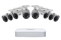 Lorex Super HD Indoor/Outdoor Home Security System, 4K N841A NVR, 2K 5MP E581CB IP Bullet White Camera, Color Night Vision, Smart Motion Detection and Voice Control- 8 Bullet Camera w/ 8 Ch 2TB NVR