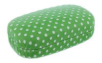 Hard Mod Green and White Polka Dot with Interior Mirror Contact Lens Travel Case