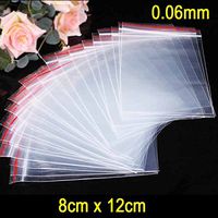 100pcs/pack Jewelry Ziplock Zip Zipped Lock Reclosable Plastic Poly Clear Bags 0.06mm (External Size 7cm x 10cm)