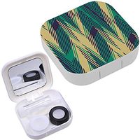 Portable Contact Lens Case Box Travel Kit Mirror + Bottle + Tweezers Container Holder [ Geometric Design ]