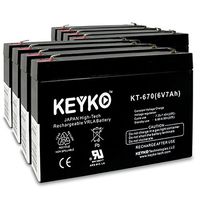Battery 6V 7Ah - 8 Pack Fresh & REAL 7.0 Amp SLA Sealed Lead Acid AGM Rechargeable Replacement Battery Genuine KEYKO F1 Terminal