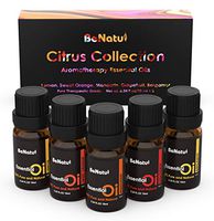 Benatu Citrus Essential Oils Set for Soap Making - Lemon, Sweet Orange, Mandarin, Grapefruit, Bergamot - Cold Pressed Aromatherapy Kit for Diffuser, 5 Packs