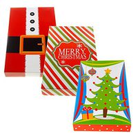 Homeford Christmas Decor Paper Fold Gift Boxes, 14-Inch, 3-Piece
