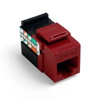 Leviton 5G108-AR5 Cat 5e 8-Wire QuickPort Adaptor Jack, Red, 10-Pack