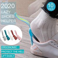 Lazy Shoes Helper,Handled Shoe Horn,Portable Shoe Lifting Helper,Sock Slider Handled Shoe Horn Easy On Easy Off,Travel Shoe Helper for Men,Women, Child, Elderly,Disabled (Multi 5 Colors,10 Packs)