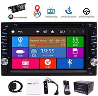 In Dash Double 2 Din Car Stereo Car CD DVD Player Bluetooth GPS Navigation System 6.2 inch Capacitive Touch Screen Auto Radio Headunit FM AM MP3 USB SD Video Car GPS Stereos Free Backup Camera Map Car