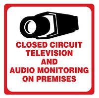 HDVDTM 2PCS! Commercial Grade Security Sign Decals Stickers Video & Audio CCTV Security Surveillance Camera System Warning Sign 4" x 4"#DTV-205