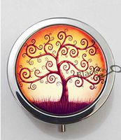 BlackKey Tree Life Pattern 3-Compartment Decorative Pocket Gift Box Case Organizer for Pill, Color 1 -115