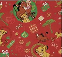 YB Special Occasion Family Paper Birthday Party Christmas Holidays Wrapping Lion King Simba Gift Wrap (Bonus Exclusive Porte-cles) Greetings 1 Roll Design Holiday Festive 20 Feet