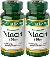 Nature's Bounty, Niacin, Time Released, 250 mg, 90 Capsules - 2pc
