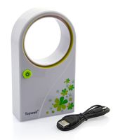 Topwell® Mini USB 2.0 Handheld Air Condition Bladeless Portable Refrigeration Fans Desktop Cooler Mini USB/ AA Battery Powered No Leaf Air Conditioner (Green)
