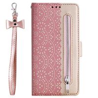 Lomogo Leather Wallet Case for Galaxy A20e / A10e with Stand Feature Card Holder Magnetic Closure, Shockproof Flip Case Cover for Samsung Galaxy A20e / A10e - LOHHA120075 Rose Gold