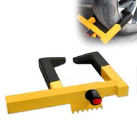 Wheel Clamp Lock Universal Security Tire Lock Anti Theft Lock Fit Most Vehicles, Max 15.5" Tire Width And 8.5" Reach, For Trailers Suv Boats Atv'S Motorcycles Golf Cart Great Deterrent Yellow/Black