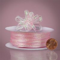 Light Pink Mini Pull String Bows, 1/8" X 50Yd