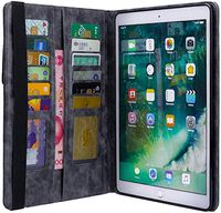 Jennyfly 2019 iPad Mini 5 Case with Built-in Pencil Holder,Auto Sleep Wake Function with Card Slots Typing Viewing Stand PU Leather Folio Smart Protective Cover for 2019 7.9 inch iPad Mini 5 - Gray