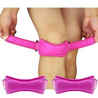 Patella Knee Brace for Knee Pain Relief,AMZSTAR Adjustable Patella Stabilizer Knee Support Strap for Hiking Soccer, Basketball, Running, Tennis, Tendonitis, Volleyball & Squats (Pink)