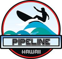 HZ Graphics Surfing Pipeline Hawaii Oahu Surf Surfboard Waves Vinyl Decal Wall Laptop Bumper Sticker 5"