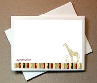 Personalized Safari Note Cards (40 Non-foldover Cards and Blank Envelopes)