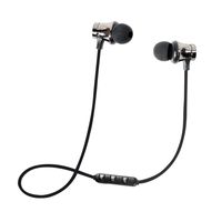 Sandistore Magnetic Wireless Bluetooth Earphone Headset Sports Stereo Headphone Earbuds Hands-Free with Mic (Silver)