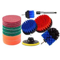 Gotian 14PCS Drill Brush Attachments Set Green Scrub Pads Sponge Power Scrubber Brush - Clean Your Bathtub, Grout, Upholstery, Bathroom Surface, Floor, Tile, Shower, Toilet and Carpet (Blue)