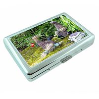 Gnomes Garden Decor S5 Silver Cigarette Case Metal Wallet Id Holder 4" X 2.75" RFID Protection