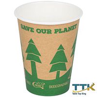 12 oz. Kraft Compostable and Biodegradable Paper Hot Cup with Tree Design 1000/Case by TableTop king