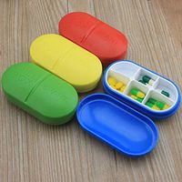 Lome123 6 Parts Pill Travel Box Tablet Holder Medicine Dispenser Organiser Storage