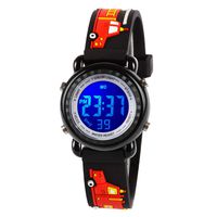 Venhoo Kids Watches for Girls Boys 3D Cartoon 30M Waterproof 7 Color LED Digital Child Wrist Watch Gifts for Kid Toddler-Black Truck
