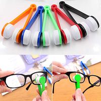 VEIREN 10 Pieces Mini Microfiber Spectacles Cleaner Brush Sunglasses Eyeglass Portable Multifunctional Cleaning Wiping Tools Random Color