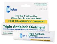 Globe Triple Antibiotic First Aid Ointment, 1 Oz. (Compare to Neosporin Active Ingredients) (1 Tube), White