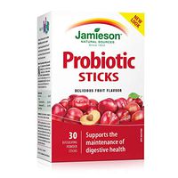 Jamieson Probiotic Sticks, Natural Red Plum Flavour. 30 Powder Sticks