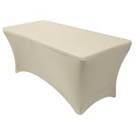 Your Chair Covers - Stretch Spandex 6 ft Rectangular Table Cover - Ivory, 72" Length x 30" Width x 30" Height Fitted Tablecloth for Standard Folding Tables,Party Table Cloth