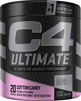 C4 Ultimate Pre Workout Powder Cotton Candy | Sugar Free Preworkout Energy Supplement for Men & Women | 300mg Caffeine + 3.2g Beta Alanine + 2 Patented Creatines | 20 Servings