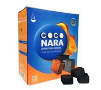 COCONARA COCONUT CHARCOAL SUPPLIES FOR HOOKAHS – 120pc Non-quick light shisha coals for hookah pipes. All-natural coal accessories & parts that are Tasteless, Odorless, & Chemical-free.