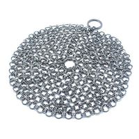 Falytemow Upgrade 316 Premium Stainless Steel Cast Iron Cleaner Chainmail Scrubber Pan Scraper 7 x 7 Inch Design Iron Scraper for Cast Iron Pan Pre-Seasoned Pan Dutch Ovens Waffle Iron Pans