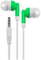 Bulk Economical Childrens Earbuds with 3.5 mm Headphone Plug (Green, 10 Pack)