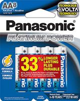 Panasonic Energy Corporation LR6XE/8B Platinum Power AA Alkaline Batteries, Pack of 8