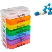 Pixnor Portable 7 Day 28-Cell Tablet Pill Medicine Boxes Holder Daily Pill Storage Case Container Organizer