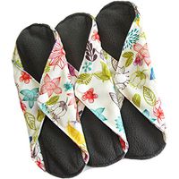 Sanitary Reusable Cloth Menstrual Pads by Heart Felt. XL Cloth - 3 Pack Washable Sanitary Napkins with Charcoal Absorbency Layer - Overnight Long Panty Liners for Comfort and Support
