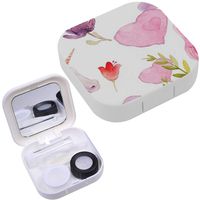 Portable Contact Lens Case Box Travel Kit Mirror + Bottle + Tweezers Container Holder [ Collect Fabulous Animals Watercolor ]